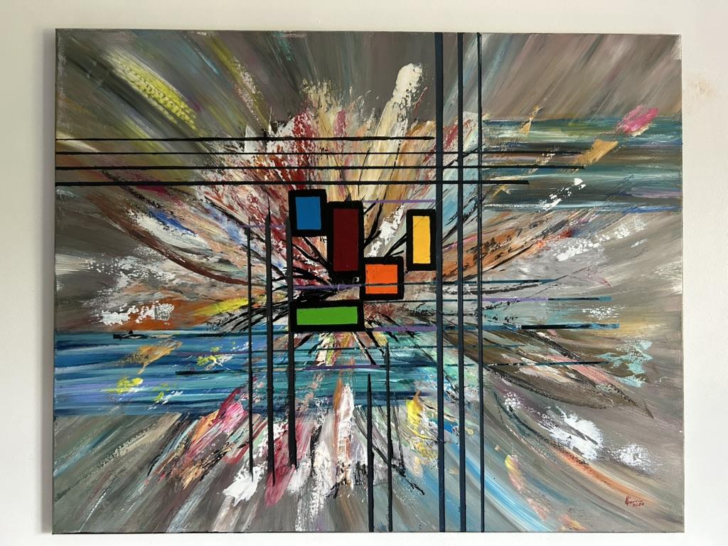 Créations tridimensionnelles — peinture de Juan Conrado (Acrylique — 100x80 cm — 2024)
