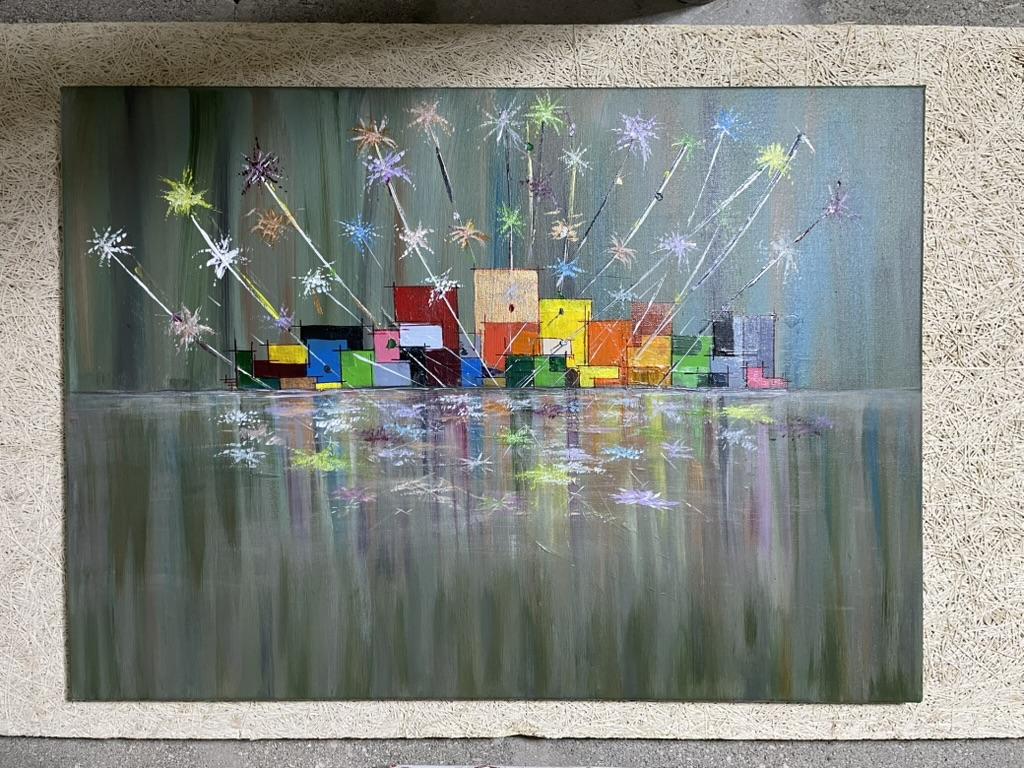 Eclarage de zone Industriel — peinture de Juan Conrado (Acrylique — 80 × 60 cm — 2022)