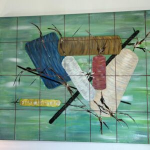 Géométrie Tubular Diffuse — peinture de Juan Conrado (Acrylique — 100 × 80 cm — 2023)