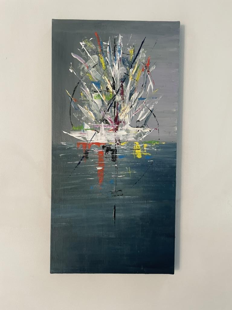 La Barca — peinture de Juan Conrado (Acrylique — 60 × 30 cm — 2022)