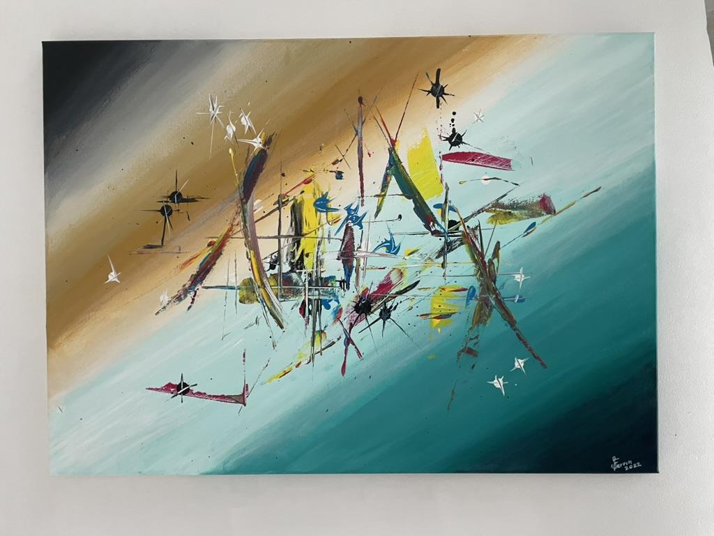 Sinopsis — peinture de Juan Conrado (Acrylique — 70 × 50 cm — 2022)