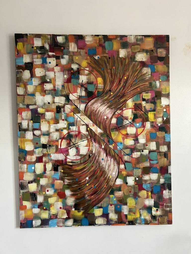 Sur Mosaique Foncée — peinture de Juan Conrado (Acrylique — 100 × 80 cm — 2023)