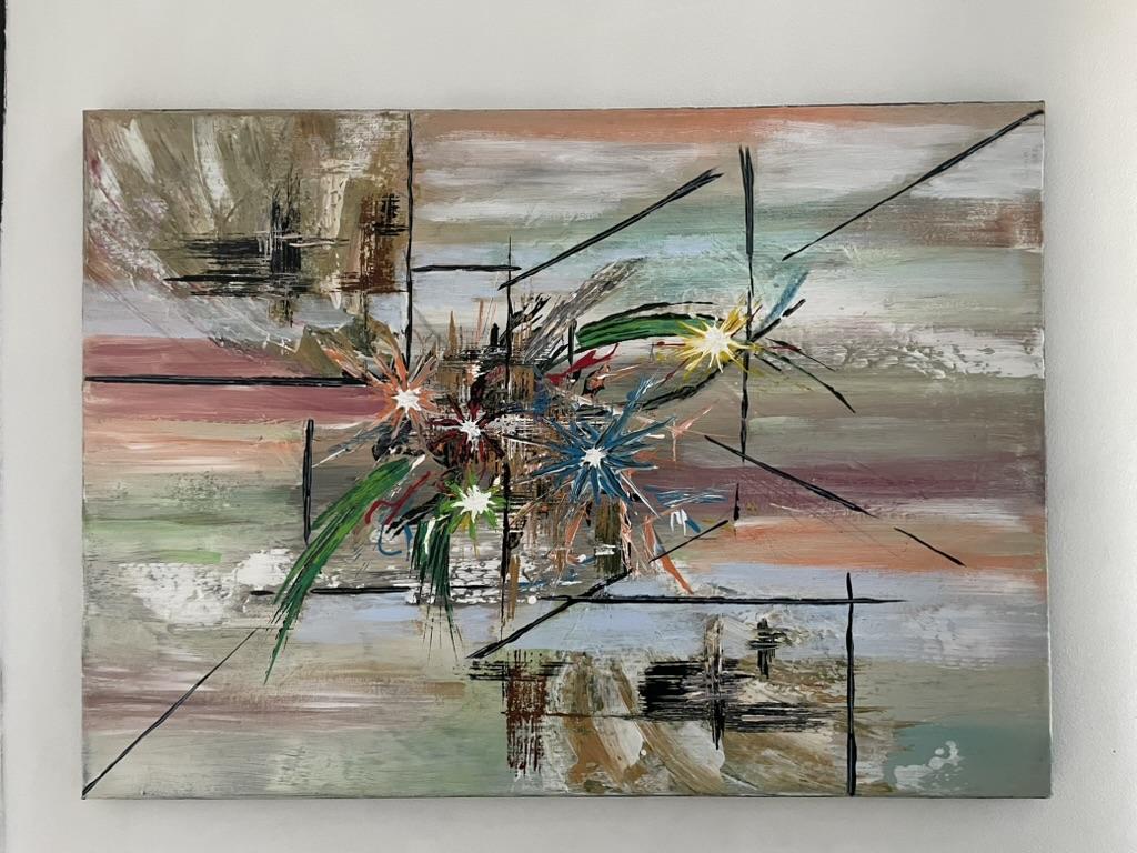 Visionnaire Stellaire — peinture de Juan Conrado (Acrylique — 70 × 50 cm — 2022)